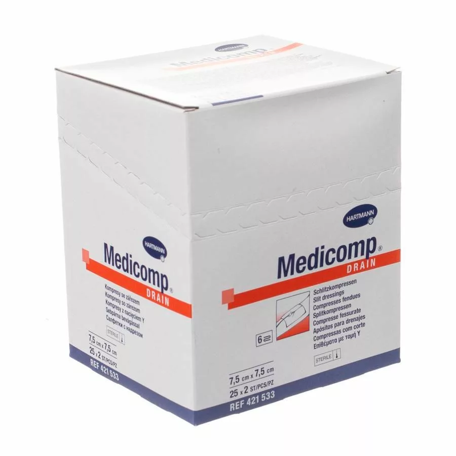 MEDICOMP drain 7,5x7,5cm 6l.st25x2 p/s
