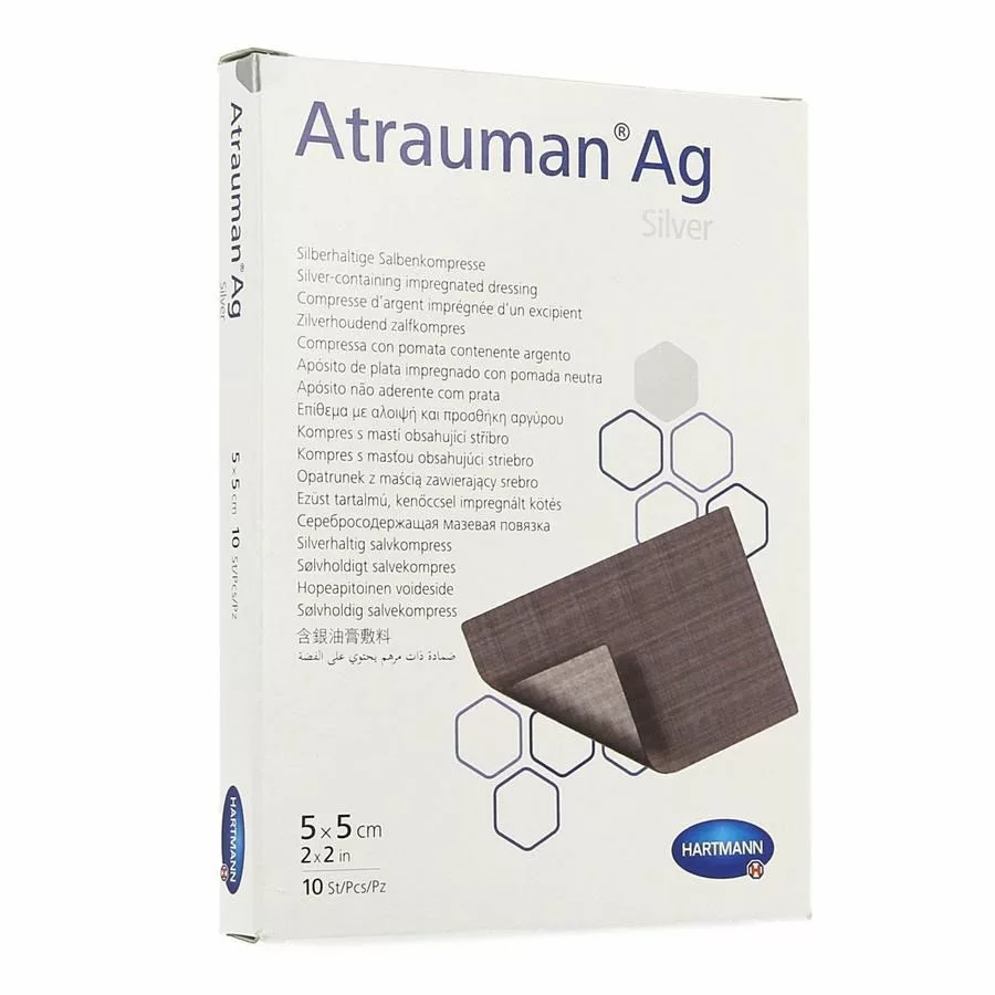 Atrauman Ag st 5x5cm 10 p/s