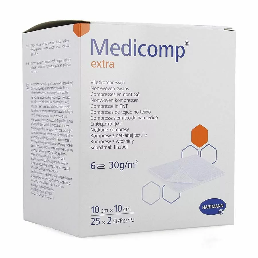 MEDICOMP Extra 10x10cm 6l 25x2 p/s