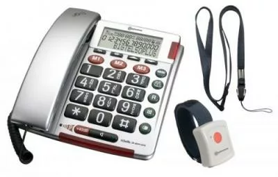 Telefoon met grote toetsen en met noodarmband