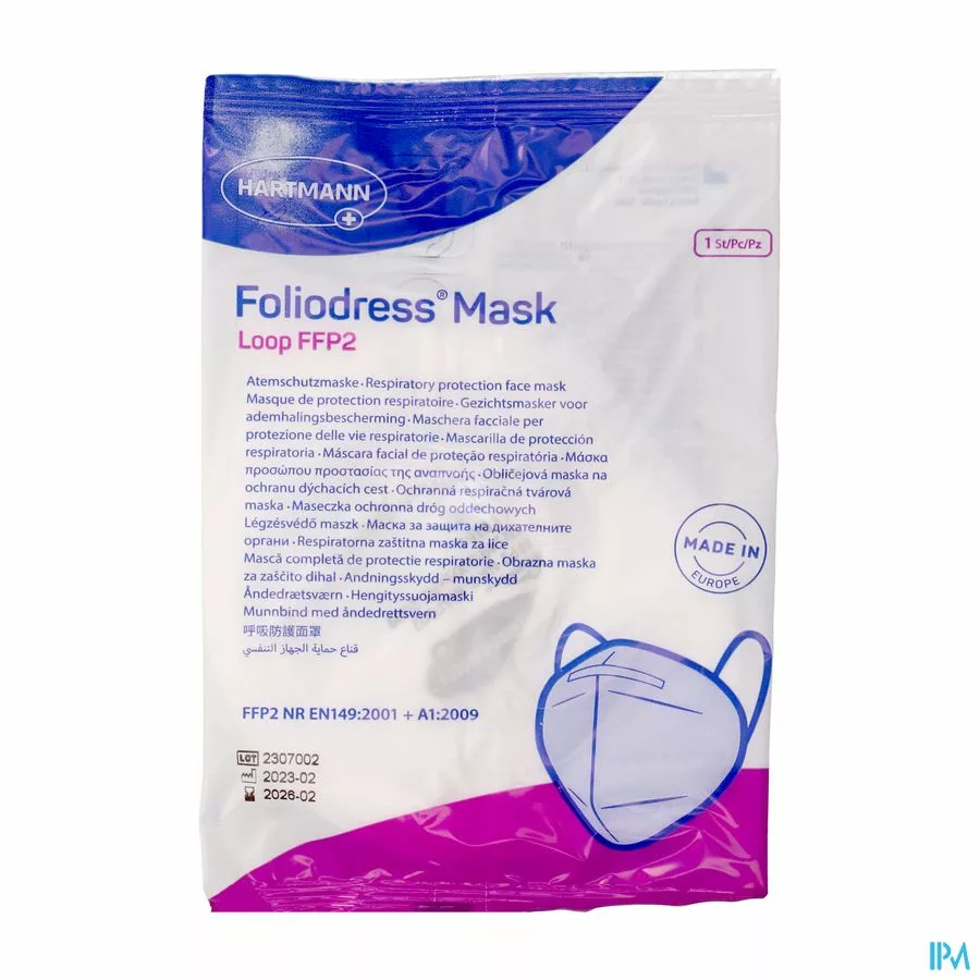 Foliodress masker loop FFP2 1 p/s