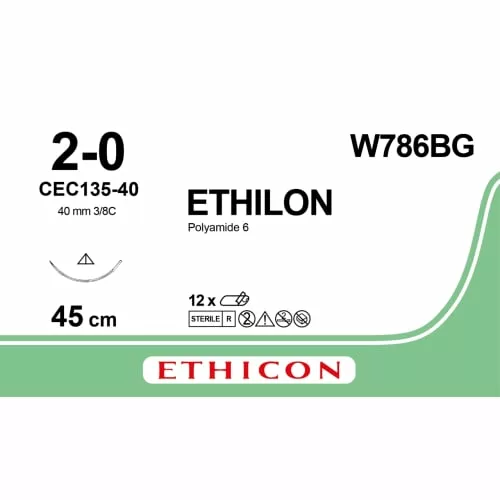 Ethilon 2-0 CEC135-40 W786BG 12 stuks