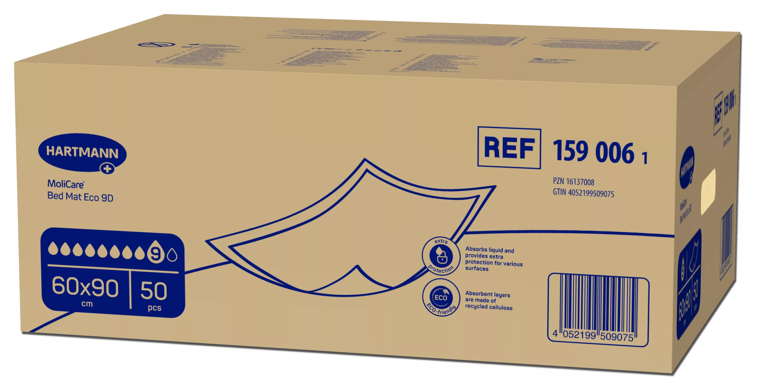 MoliCare Bed Mat Tex 7d 85x90 10 p/s