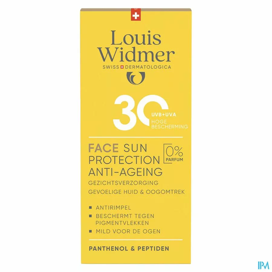 Widmer Face Sun Protection Anti-ageing 30 Zonder Parfum 50ml