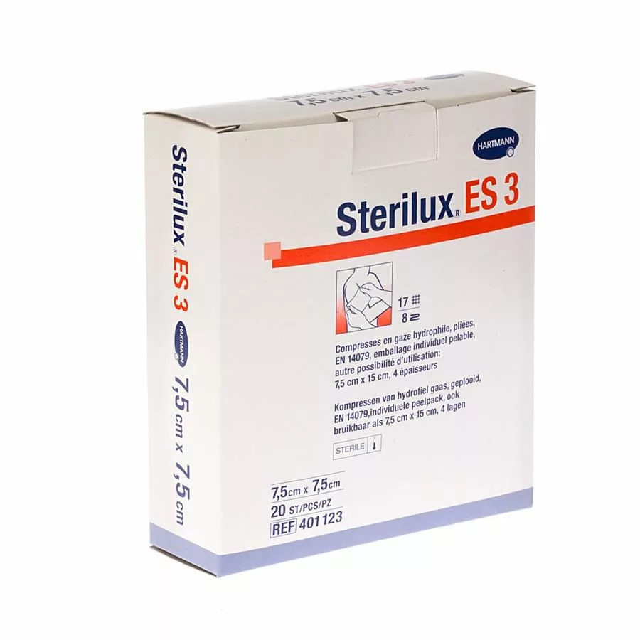 STERILUX ES3-7,5x7,5cm 8pl 20x1 p/s