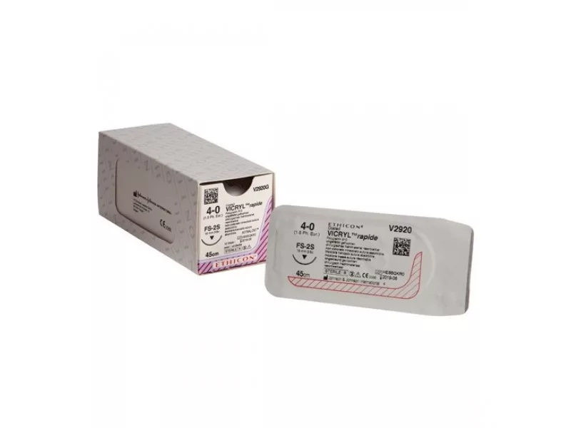 Vicryl Rapide hechtdraad - V2920G: 19 mm – 45 cm - 4/0, steriel (12)
