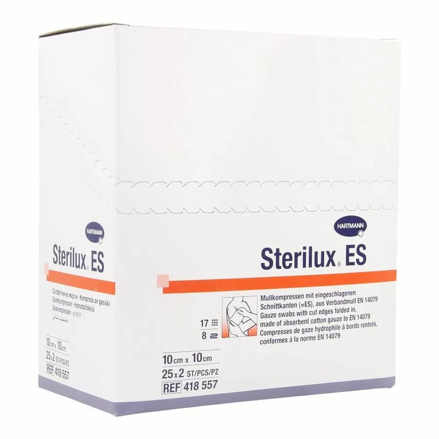 STERILUX ES 10x10cm 8l.st. 25x2 p/s