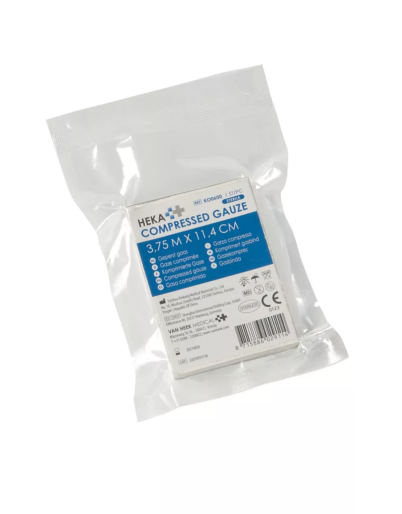 HEKA COMPRESSED GAUZE 3.75 X 11.4 CM STE