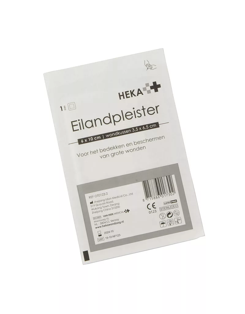 Heka eilandpleister 6 x 10 cm steriel