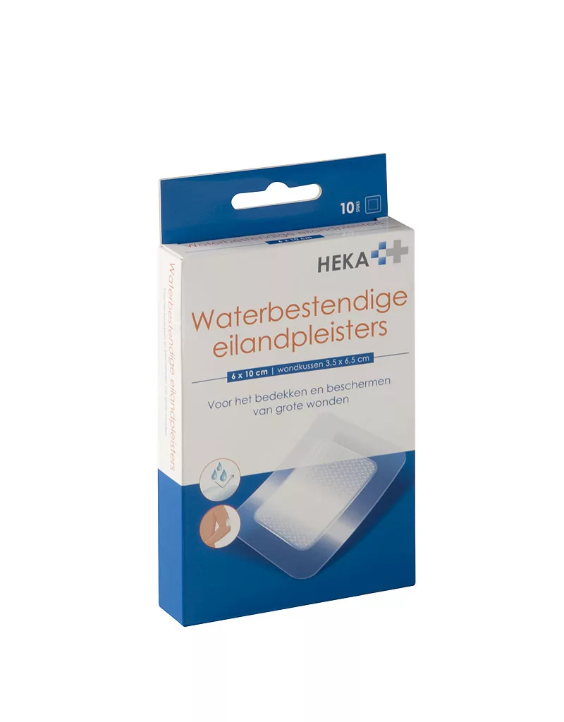 Heka waterbestendige eilandpleister transparant 6 x 10 cm steriel