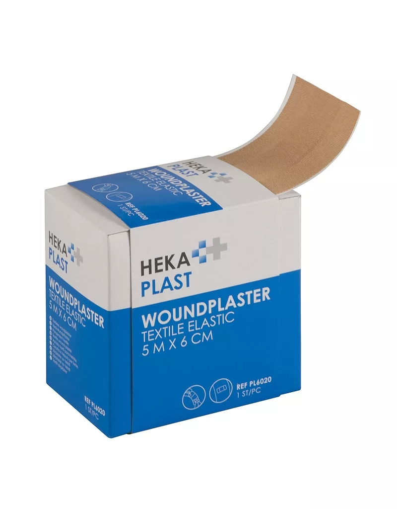 Heka plast textile elastic dispenserdoos 5 m x 6 cm niet-steriel