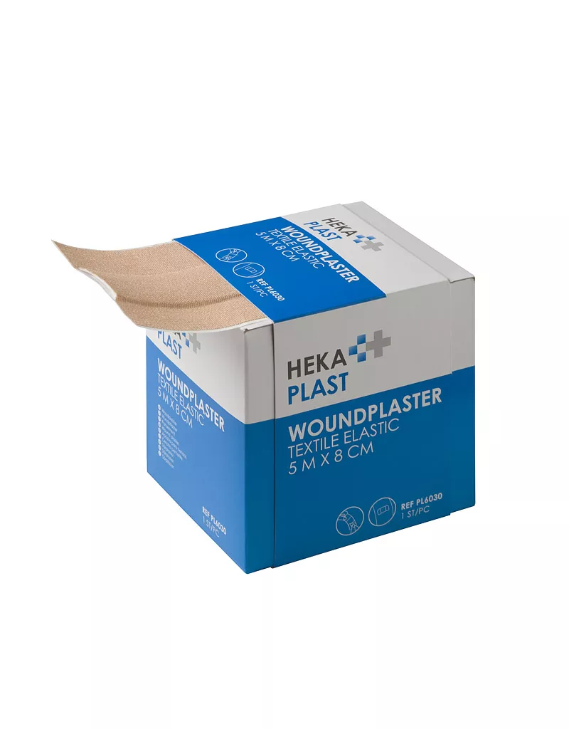 Heka plast textile elastic dispenserdoos 5 m x 8 cm niet-steriel