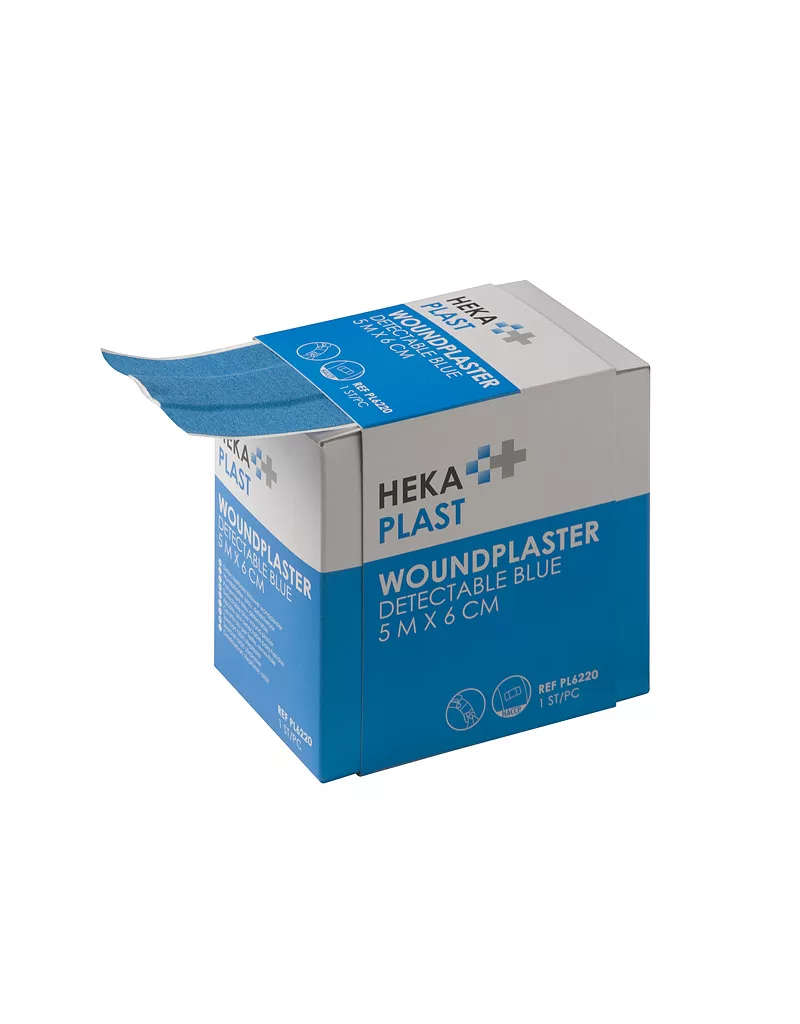 Heka plast detectable dispenserdoos 5 m x 6 cm niet-steriel