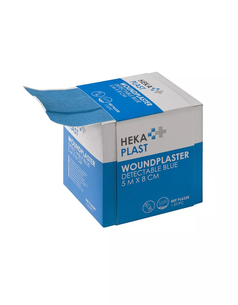Heka plast detectable dispenserdoos 5 m x 8 cm niet-steriel